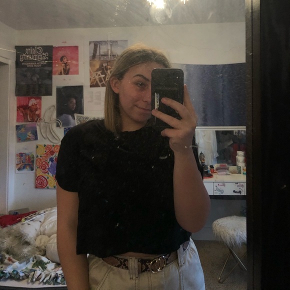 crop top black t shirt - Picture 2 of 2